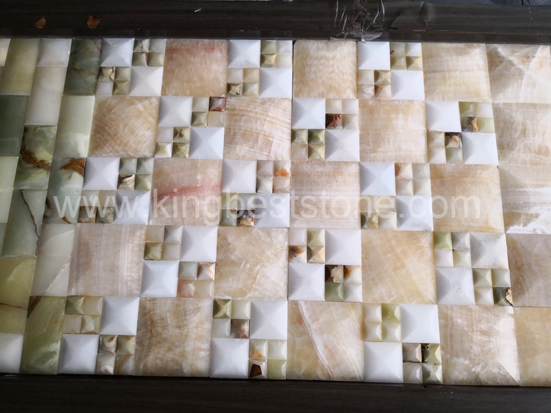 Honey Onyx Yellow Cone Shape Mosaic Tiles