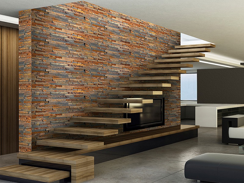 Rusty Slate Slim Wall Cladding