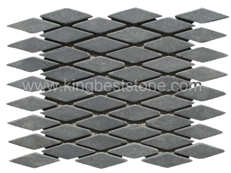 Black Slate Diamond Mosaic Tiles