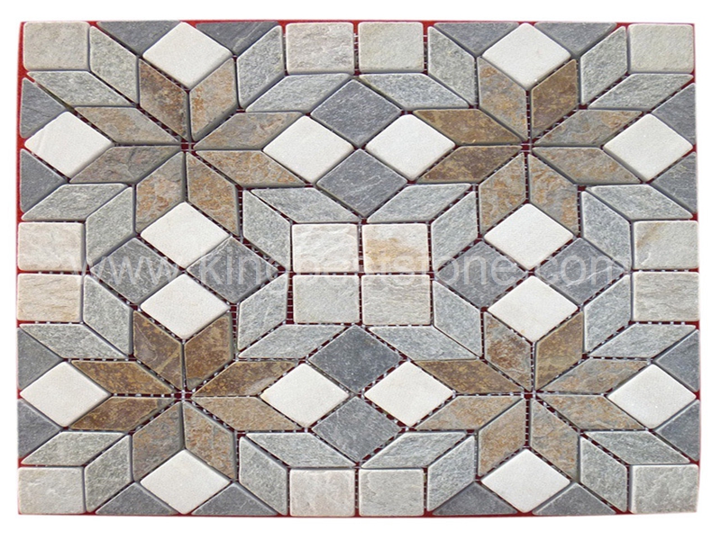 Slate Stone Mosaic Diamond Pattern Tiles