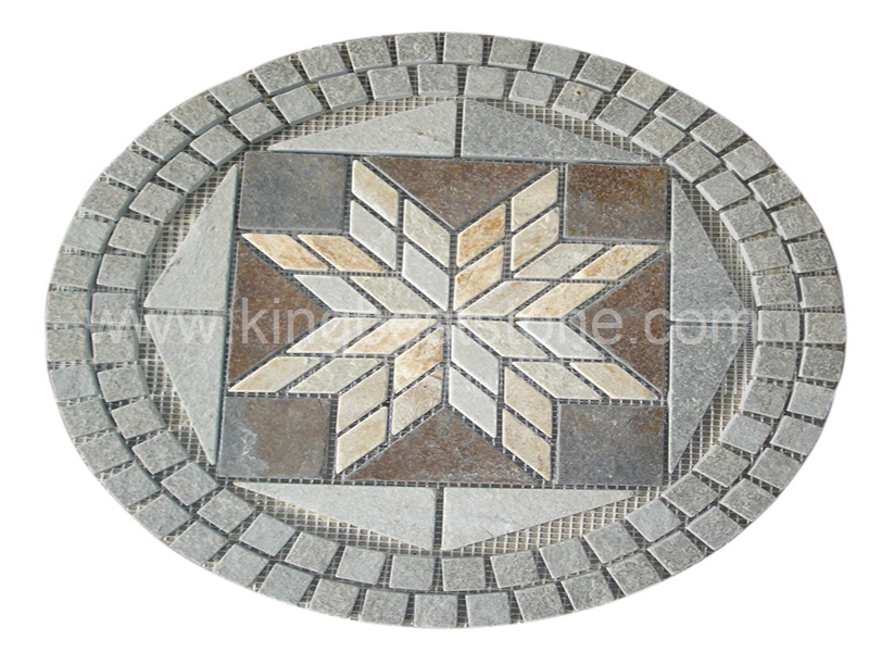 Slate Stone Mosaic Medallion Tiles