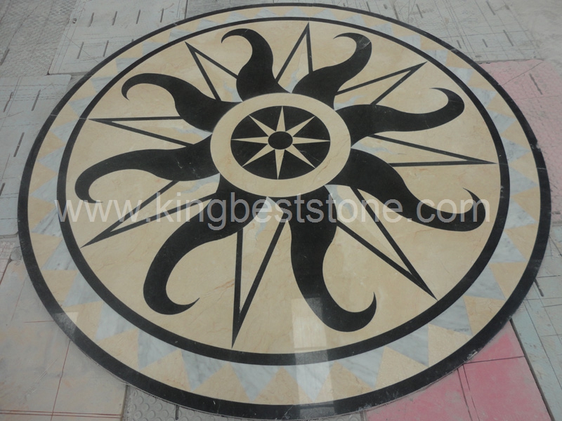 Star Flower Pattern Stone Waterjet Medallion