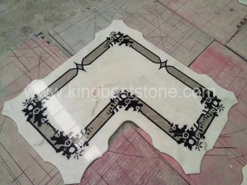 Corner Piece Stone Waterjet Medallion Border