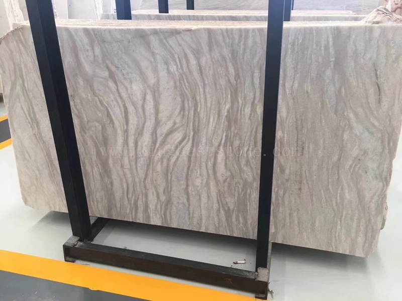 White Wood Grain Marble Slabs