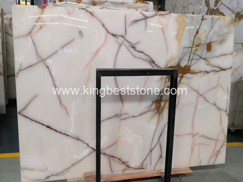 Maya Goddess White Onyx Marble Big Slabs