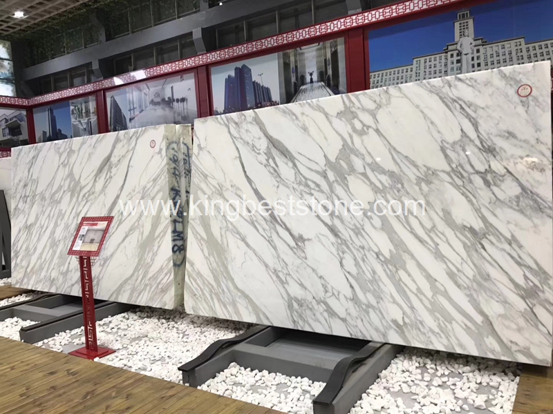 Italy Calacatta White Marble Polished Slabs Large Stock