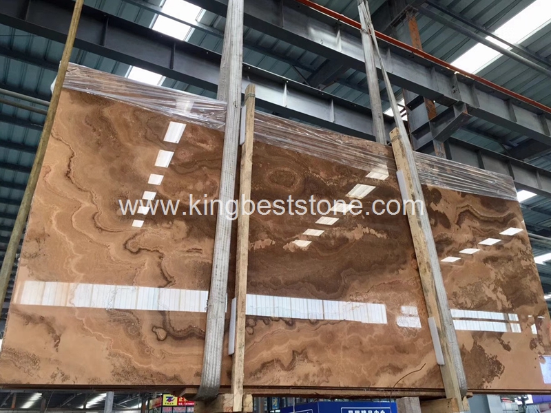 Royal Wood Yellowish Brown Marble Polished Slabs