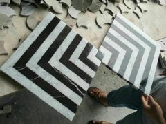 Compound Marble Mosaic Tiles with Black Lines