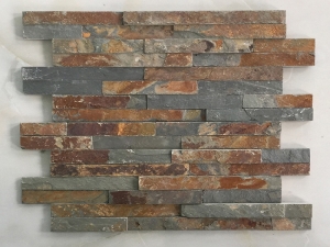 Rusty Slate Strip Wall Cladding