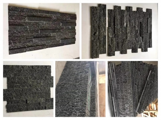 Black Galaxy Granite Cultured Wall Panel Split