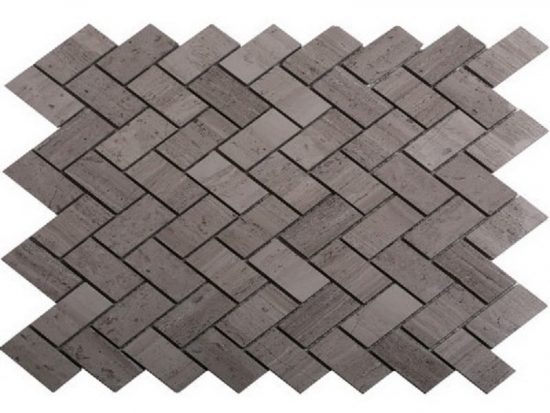 Gray Wood Marble Wall Cladding Mosaic Tiles