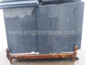 Wuhan Dark Limestone Honed and Flamed Tiles and Slabs