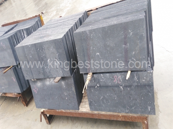 Wuhan Dark Limestone Honed and Flamed Tiles and Slabs