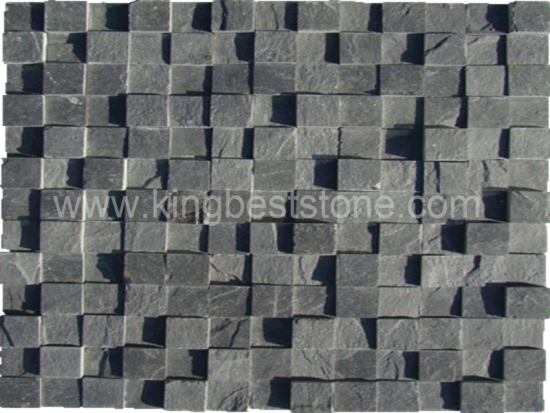 Black Slate Diamond Plate Mosaic Tiles
