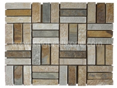 Rusty Slate Stone Wall Panel Mosaic Tiles