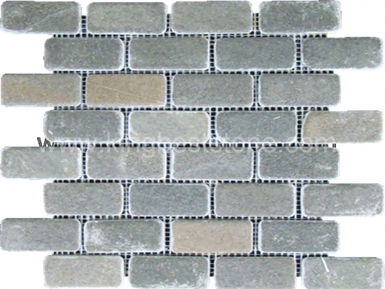 Split and Tumbled Cubes Slate Mosaic Tiles