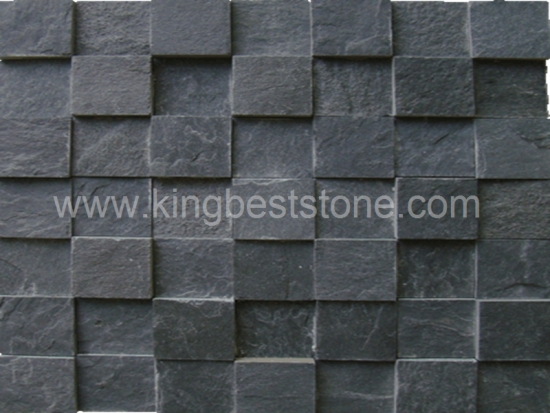 Black Slate Diamond Plate Mosaic Tiles