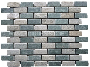 Split and Tumbled Cubes Slate Mosaic Tiles