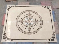 Royal Botticino Crema Marble Square Waterjet Medallion Tiles