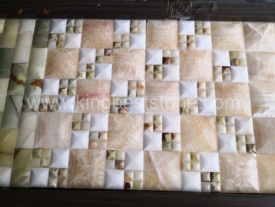 Honey Onyx 3D Lattice Pattern Mosaic Tiles
