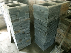 Green Slate Cement Pillars Wall Cultured Stone