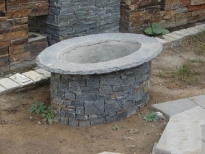 Natural Slate Cement Round Pillars Stone Veneer