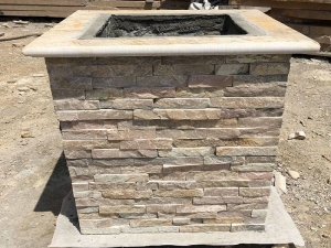 Light Yellow Slate Cultured Stone Cement Box