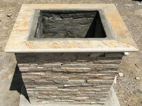 Light Yellow Slate Cultured Stone Cement Box