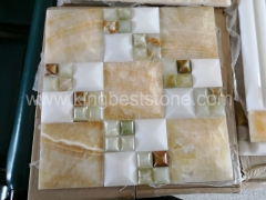 Honey Onyx 3D Lattice Pattern Mosaic Wall Tiles