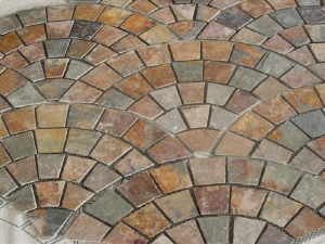 Natural Multicolor Slate Fan Shape Pavers Flagstone Road Paving