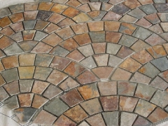 Natural Multicolor Slate Fan Shape Pavers Flagstone Road Paving