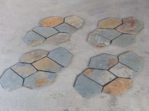 Multicolor Slate Crazy Irregular Flagstones Mesh Walkway Paver