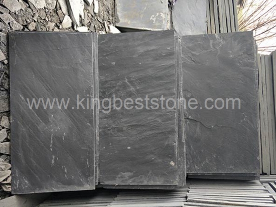 Black Grey Slate Natural Flat Surface Floor Tiles