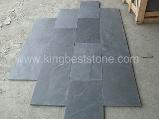 Black Grey Slate Natural Flat Surface Floor Tiles