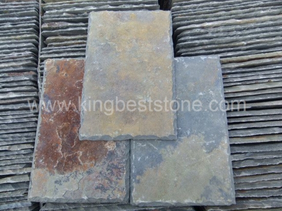 Rusty Yellow Quartz Slate Fish Scales Pattern House Roofing Tiles