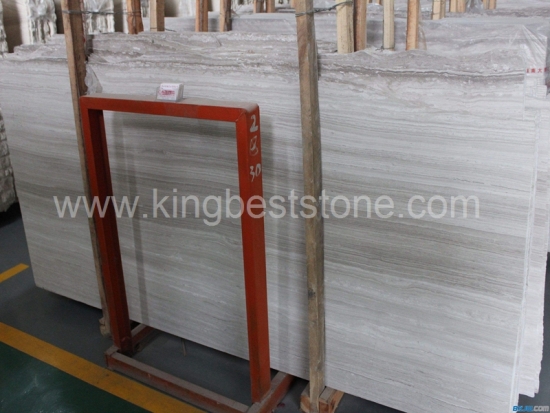China Guizhou Wooden Gray Marble Polished Slabs and Tiles