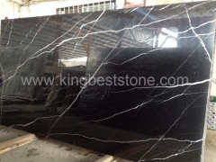 China Black Marquina Marble Polished Slabs and Tiles