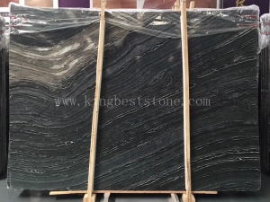 Black Tree Wood Veins Marble Polished Big Slab