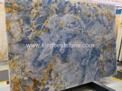 Emerald Blue Gold Marble Polished Slabs and Tiles