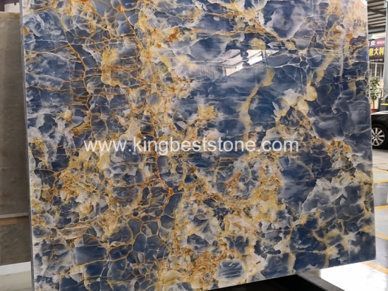 Emerald Blue Gold Marble Polished Slabs and Tiles